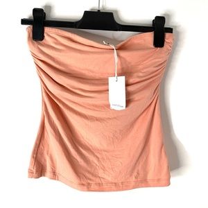 ANTISTAR Peach Tube Top Bralette Ruched Sides Stretch Bandeau NWT